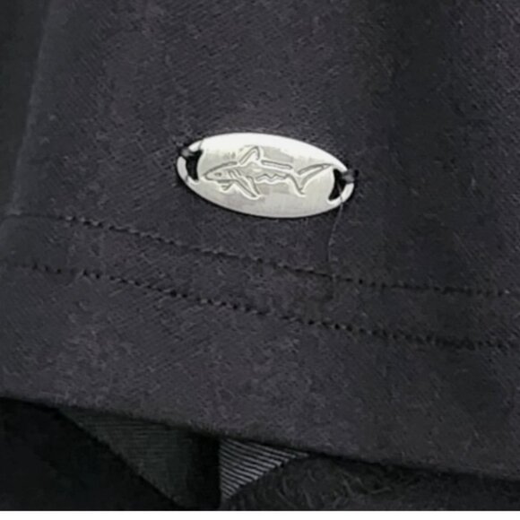 Greg Norman PlayDry Mens Polo Medium Short Sleeve Polyester Black Gray Geometric - Picture 4 of 9